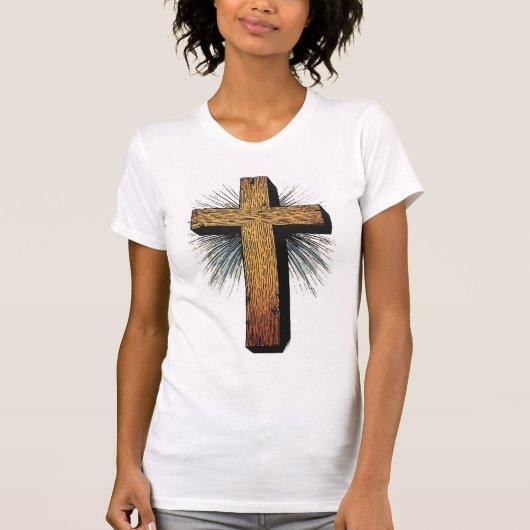 Women's Graphic Christian Cross Tee Shirt (Voorkant)