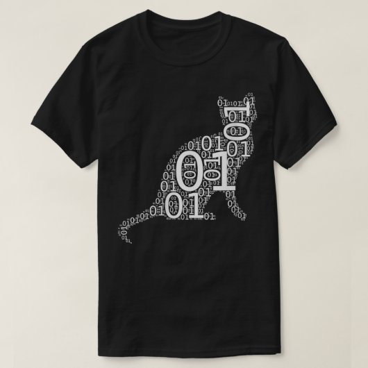 Womens Grappige Binary Cat Coding Computer Program T-shirt (Design voorkant)