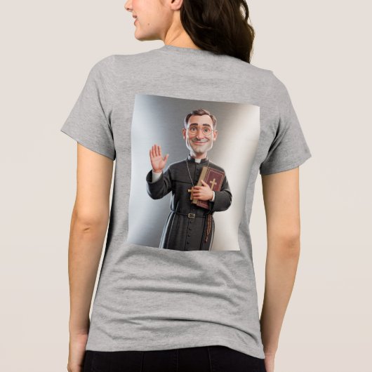 Women's Gray Priest Tri-Blend Shirt (Achterkant)