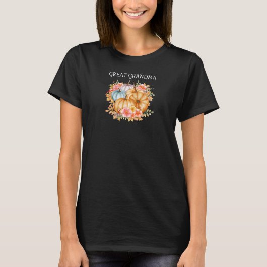 Womens Great Grandma Colorful Pumpkins Fall Autumn T-shirt (Voorkant)