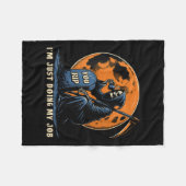 Womens Grim Reaper Humor I'm Just Doing My Job Moo Fleece Deken (Voorkant (Horizontaal))