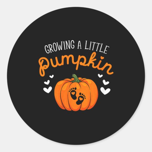 Womens Growing A-little Pumpkin Halloween Pregnanc Ronde Sticker (Voorkant)
