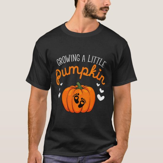 Womens Growing A-little Pumpkin Halloween Pregnanc T-shirt (Voorkant)