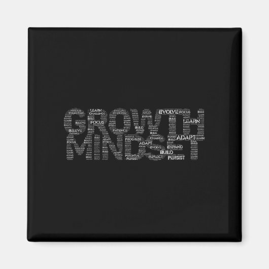 Womens Growth Mindset Motivation And Insrational V Magneet (Voorkant)