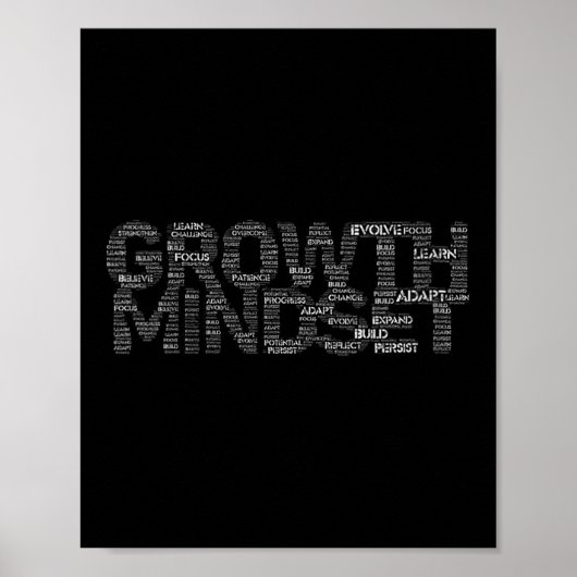Womens Growth Mindset Motivation And Insrational V Poster (Voorkant)