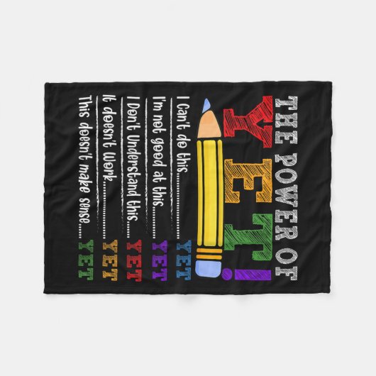 Womens Growth Mindset Teacher Motivational Sitive  Fleece Deken (Voorkant (Horizontaal))