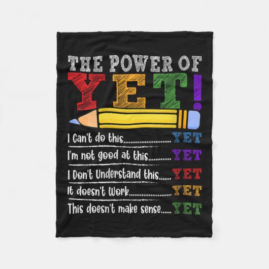 Womens Growth Mindset Teacher Motivational Sitive  Fleece Deken (Voorkant)