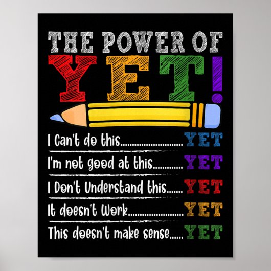 Womens Growth Mindset Teacher Motivational Sitive  Poster (Voorkant)