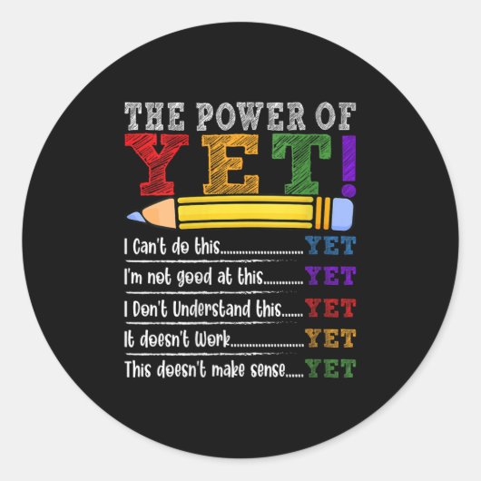 Womens Growth Mindset Teacher Motivational Sitive  Ronde Sticker (Voorkant)