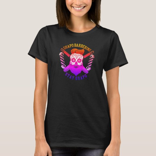 Womens Guapo Barbering Blk Rainbow T-shirt (Voorkant)