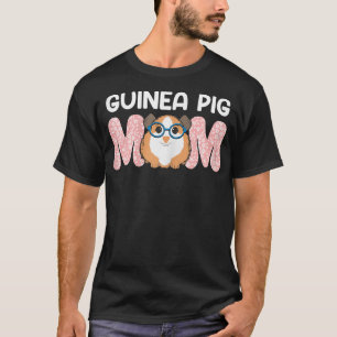 Womens Guinea Pig Pet Owner Dog Mam Floral Graphic T-shirt