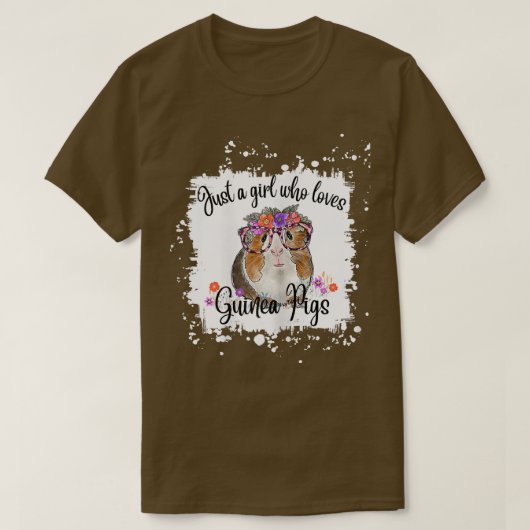 Womens Guinea Pig With Glasses Flowers, Adorable G T-shirt (Design voorkant)