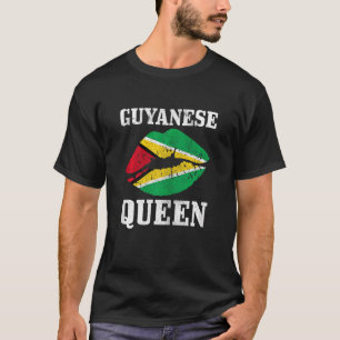 Womens Guyanese koningin Guyana Vlag Gi T-shirt