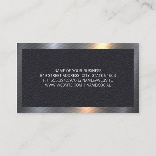 Womens Haar Logo | Salon | Metaalleder Visitekaartje (Achterkant)