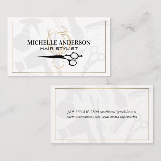 Womens Haar Stylist Visitekaartje (Voorkant / Achterkant)