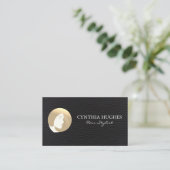 Womens Hair Black Leather Visitekaartje (Staand voorkant)