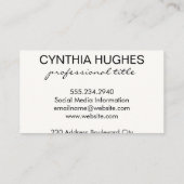 Womens Hair Black Leather Visitekaartje (Achterkant)