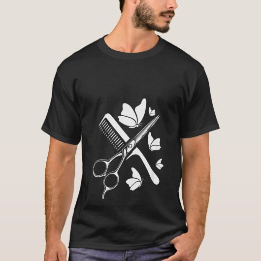 Womens Hair Dresser Stylist Scissors Barbers Cool T-shirt (Voorkant)