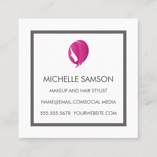 Womens Hair | Professionele Haarstylist Vierkante Visitekaartje (Achterkant)