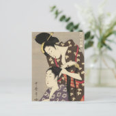 Womens Hairdressing Utamaro Yuyudo Ukiyo-e Art Briefkaart (Staand voorkant)