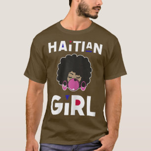 Womens Haïtian Girl Haitian Flag Gum Caribbean Ha T-shirt