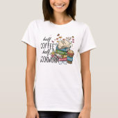Women's "Half Coffee Half Bookworm" Graphic T-shirt (Voorkant)