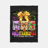 Womens Hallothanksmas &amp; A Happy New Years Eve  Fleece Deken (Voorkant)