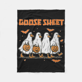 Womens Halloween Fall Goose Sheet Ghost Floral Aut Fleece Deken