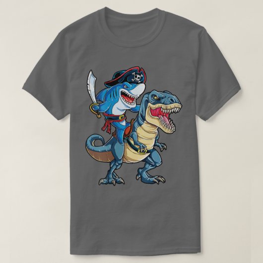 Womens Halloween shark pirate dinosaur t'skelet T-shirt (Design voorkant)