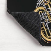 Womens Halloween Skeleton Tuba Tubist V-neck  Muismat (Hoek)