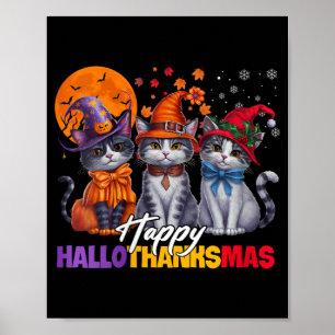 Womens Halloween Thanksgiving Happy Hall Poster