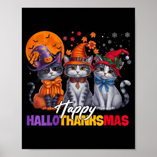 Womens Halloween Thanksgiving Happy Hall Poster (Voorkant)