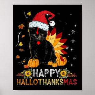 Womens Halloween Thanksgiving Happy Hall Poster