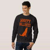Womens Halloween Wolf Hallow Graveyard Pumpkin Trui (Voorkant volledig)