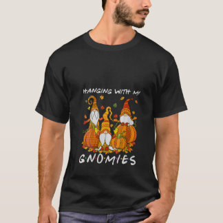 Womens Hanging With Gnomies Gnome Witch Pumpkin Ha T-shirt