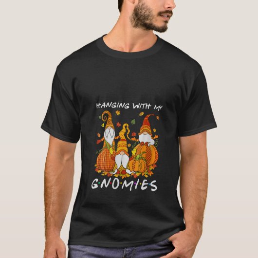 Womens Hanging With Gnomies Gnome Witch Pumpkin Ha T-shirt (Voorkant)