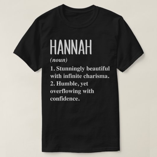 Womens Hannah First Name Definition Personalized G T-shirt (Design voorkant)