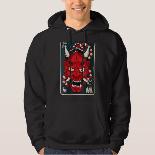 Womens Hannya Masker Vrouw Demon Mask Hoodie