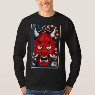 Womens Hannya Masker Vrouw Demon Mask T-shirt