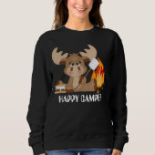 Womens Happy Camper Moose sweatshirt (Voorkant)