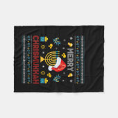 Womens Happy Chrismukkah Funny Hanukkah Kerstmis Fleece Deken (Voorkant (Horizontaal))