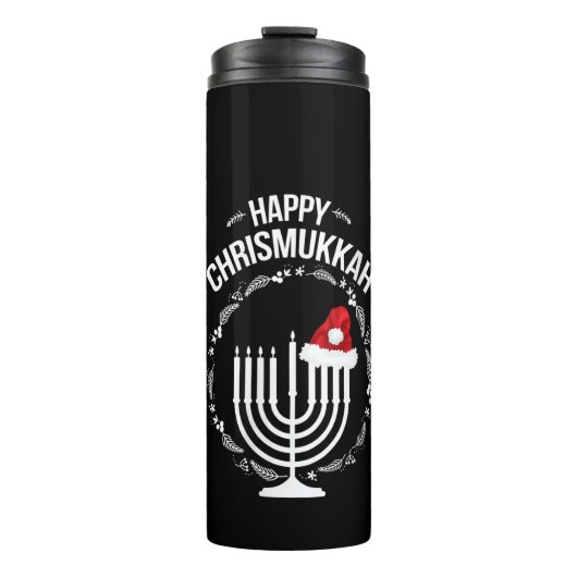 Womens Happy Chrismukkah Hanukkah Kerstjood Thermosbeker (Voorkant)