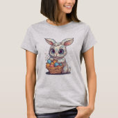 Women's Happy Easter Bunny Egg Basket Tee T-shirt (Voorkant)