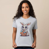 Women's Happy Easter Bunny Egg Basket Tee T-shirt