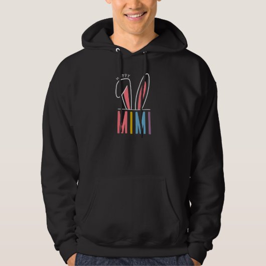 Womens Happy Easter Day 2023 Hoppy Mimi Bunny Funn Hoodie (Voorkant)