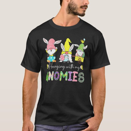 Womens Happy Easter Hanging With My Gnomies Bunny  T-shirt (Voorkant)