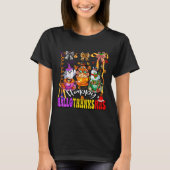 Womens Happy Hallothanksmas Coquette Bow Coffee La T-shirt (Voorkant)