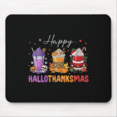 Womens Happy Hallothanksmas Halloween Thanksgiving Muismat (Voorkant)