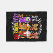 Womens Happy Hallothanksmas Y'all Mix Halloween Th Fleece Deken (Voorkant (Horizontaal))