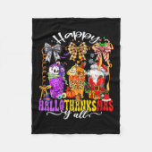 Womens Happy Hallothanksmas Y'all Mix Halloween Th Fleece Deken (Voorkant)